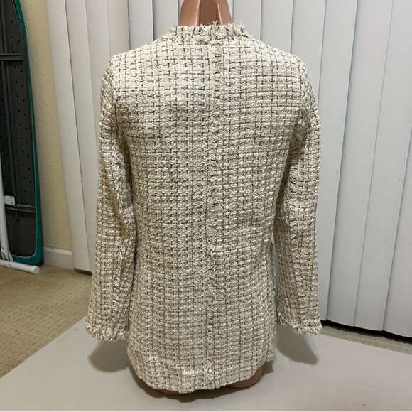 NWT Plaid Raw Edge Frayed Tweed Jacket - Picture 2 of 11